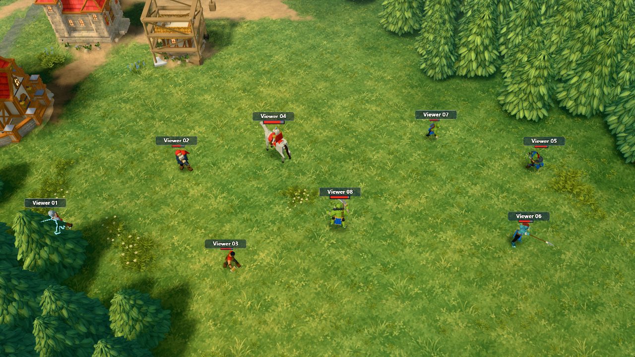 An overhead view of the Stream Slop battlefield